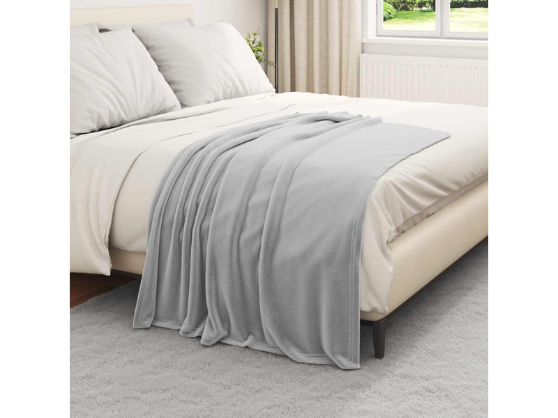  Plaid canapé gris 130x150 cm 0.51 kg polaire  - Conforama C