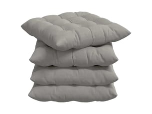 Lot de 4 coussins de siège, coussins décoratifs microfibre gris clair 40 x 40 x 6 cm cf59944