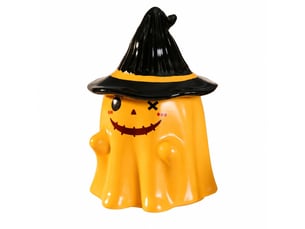 Mug en céramique avec couvercle, fantôme jaune, modèle 1