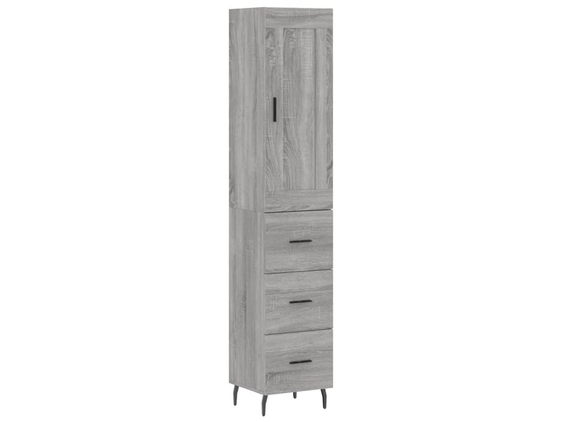  Buffet haut - bahut - meuble de rangement sonoma gris 34,5x34x180 cm bois d'ingénierie  - Conforama A