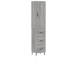 Buffet haut - bahut - meuble de rangement sonoma gris 34,5x34x180 cm bois d'ingénierie