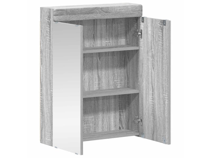 Amoire de salle de bain avec miroir, cabinet de salle de bain tulum sonoma gris cf64964 - Conforama E
