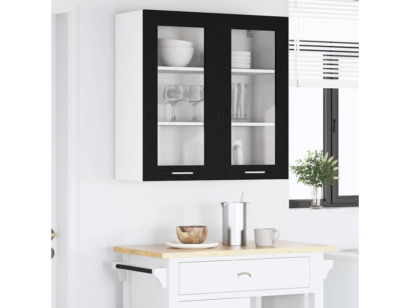  Meuble de rangement, armoire suspendue chêne noir 80x31x80cm bois d'ingénierie shl6652  - Conforama D