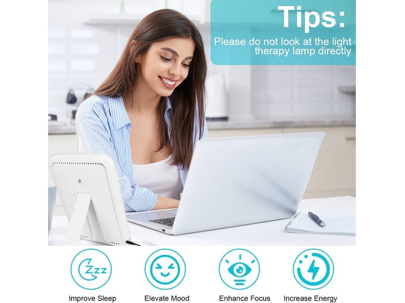  Lampe lumière du jour sans uv – 3 températures de couleur, 10 niveaux de luminosité et minuterie  - Conforama D