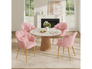 Chaise de salle à manger 64x65.5x85 cm - nounours nombre de places lot de 4 ou plus - lot de 4 - confort quotidien - design moderne - rose