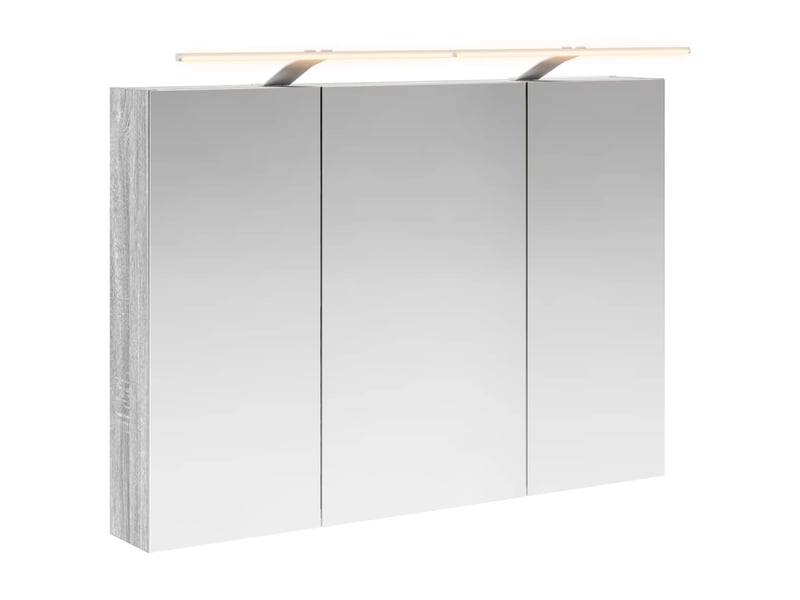  Armoire miroir salle de bain, meuble de rangement gris sonoma 100x14.5x70 cm  - Conforama A