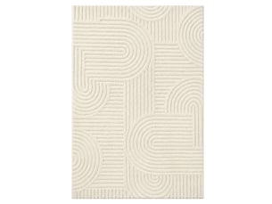 Tapis moderne à poils courts, lavable en machine, antidérapant, salon chambre, effet 3d, 120 x 170 cm, blanc
