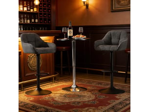 tabouret de bar assise réglable en hauteur <strong>STILVORA</strong> - gris hauteur d'assise 63 cm vendu Par paire