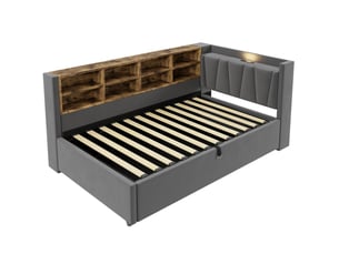 Lit coffre 90x200 cm Fay Lum coloris gris