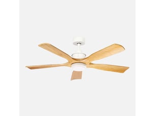 Ventilateur de plafond fabrilamp letur dc blanchêtre 5 pales 132 cm 6 vitesses led 18 w télécommande