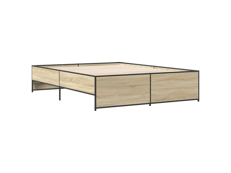  Lit double- lit adulte -  cadre de lit sans matelas chêne sonoma 150x200 cm  - Conforama B