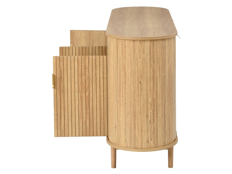  Buffet 140x40x78 cm 3 portes à lignes verticales mdf panneau de particules naturel  - Conforama D