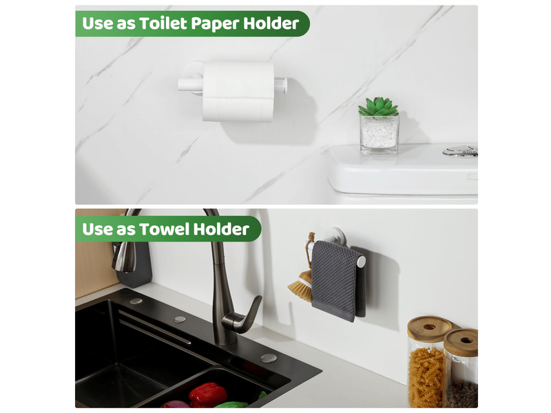  Porte papier toilette mural, derouleur support rouleau papier toilette en acier inoxydable sus304 pour salle de bain et cuisine, blanc,  - Conforama D