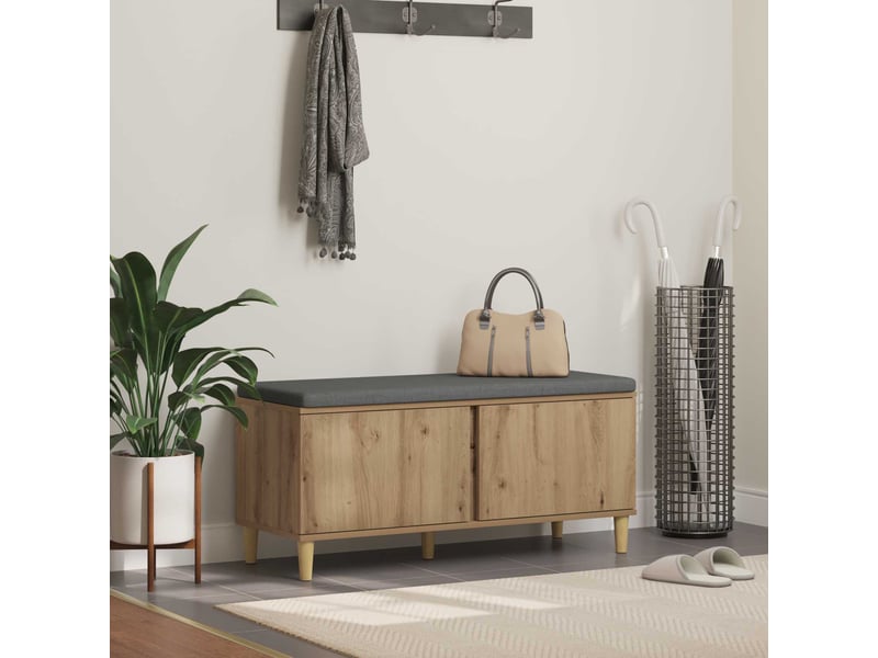  Banc d'entrée, banc interieur chêne artisanal 100x38x46 cm shl44519  - Conforama B