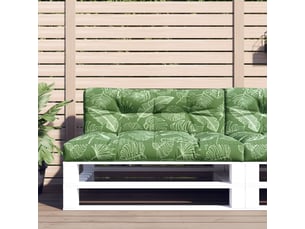 Lot de 2 coussins de palette, coussins de canapé motif de feuilles tissu cf59561