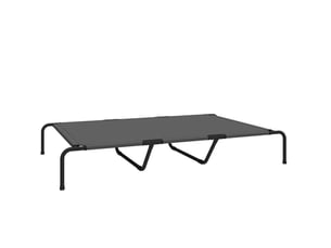 Lit surélevé extérieur 152x94x23 cm en maille grise pour grands animaux