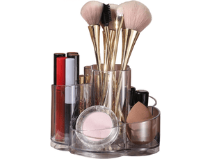Organisateur cosmétique rotatif - plateau à pinceaux transparent support transparent plateau à pinceaux de maquillage