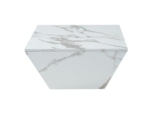 Table basse en marbre blanc 70x70x37 cm – design trapézoïdal contemporain