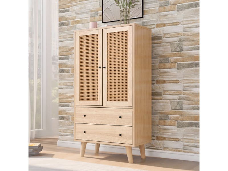 Salle à manger salon buffet - table tv avec portes et tiroirs buffet avec avec grand espace de rangement -couleur bois,60*40*120cm - Conforama B