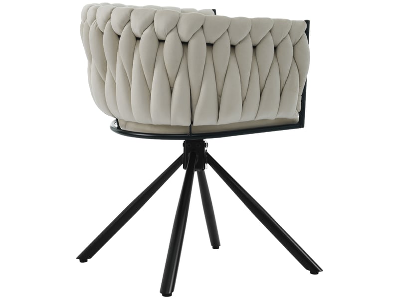  Lot de 4 chaises pivotantes en velours beige - piètement métal, design épuré, salle à manger, salon ou chambre  - Conforama D