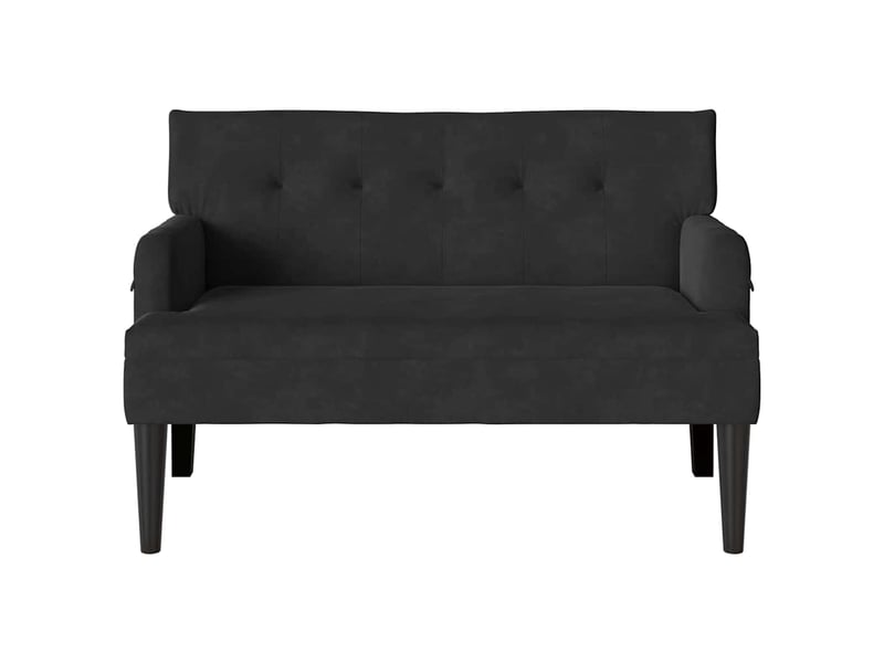  Banc chambre, banc de lit chesterfield noir 112x65,5x75 cm velours  - Conforama D
