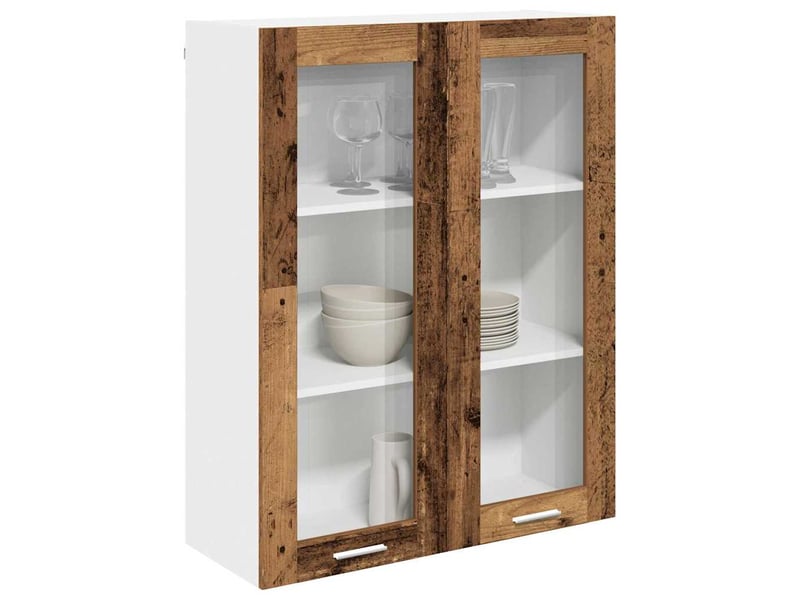  Meuble de rangement cuisine, armoire suspendue bois ancien 80x31x100cm shl3470  - Conforama C