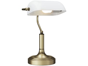 Lampe de bureau de banquier avec abat-jour réglable et interrupteur à bascule pour bureaubibliothèque, blanche