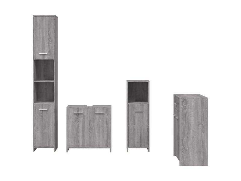Ensemble de meubles de salle de bain 4 pcs sonoma gris cf63876 - Conforama D