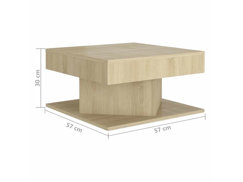  Table basse | table de salon chêne sonoma 57x57x30 cm bois d’ingénierie  - Conforama E