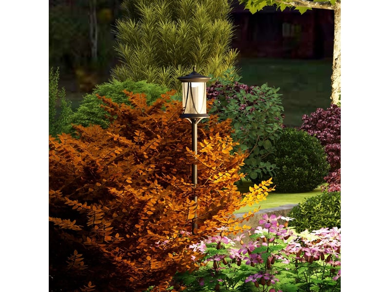  Lampadaire solaire led 17x17x127 cm avec capteur lumineux noir  - Conforama C