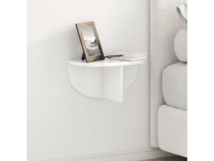 Lot de 2 étagères murales, étagères flottantes, étagères suspendues blanc brillant 38 x 19 x 19 cm cf41753