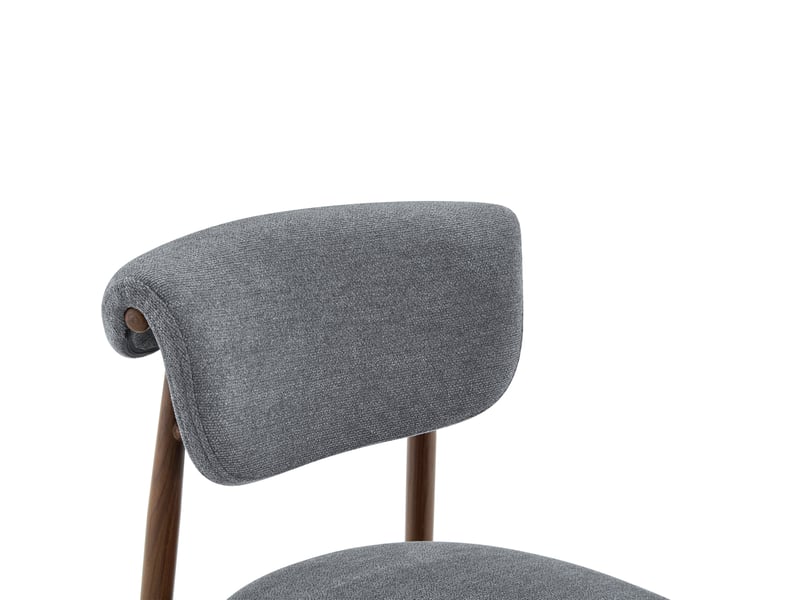  Lot de 4 chaises de salle à manger en tissu gris, sans accoudoirs, style moderne  - Conforama E