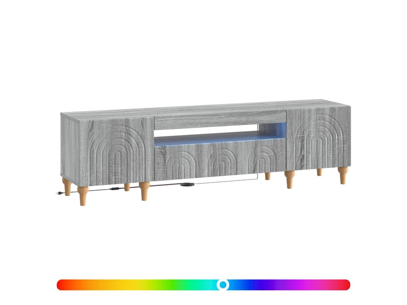 Meuble tv - banc tv - meuble de rangement led sonoma gris bois d'ingénierie - Conforama C