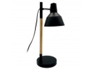 Lampe de bureau fabrilamp basil 1 x e14 noir hêtre 50 x 17 x 23 cm articulée orientable 350°