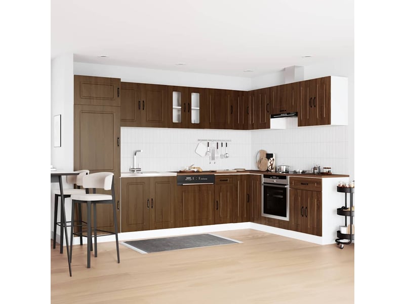 Meuble de rangement, armoire de cuisine kalmar chêne brun 80x46x81,5cm - Conforama B