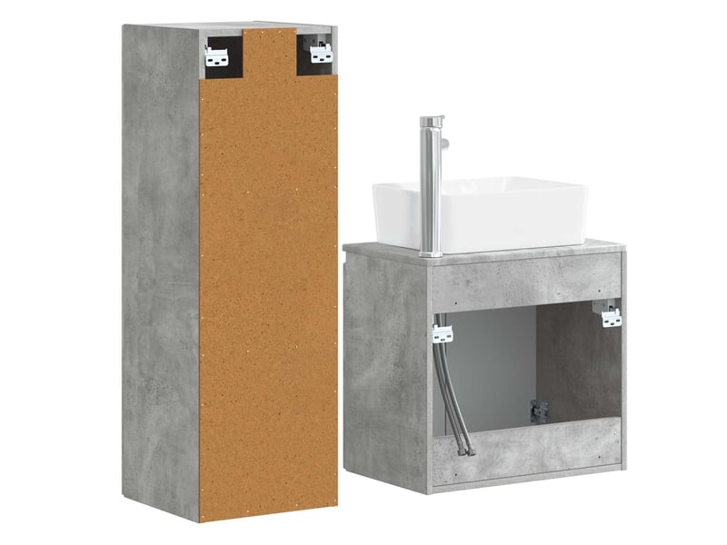  Ensemble de mobilier de salle de bain 2 pcs gris béton shl1000  - Conforama E