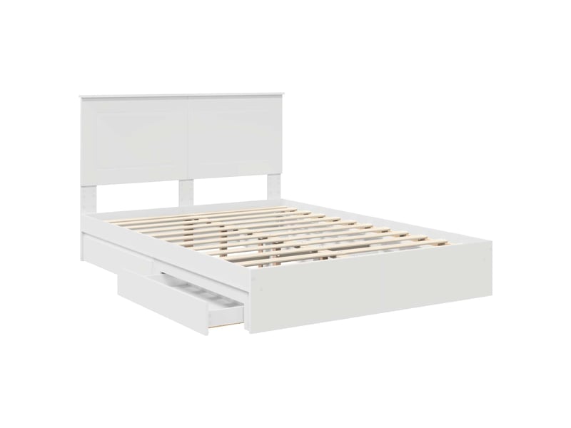  Lit double- lit adulte -  lit de rangement blanc 140 x 190 cm bois d'ingénierie  - Conforama D