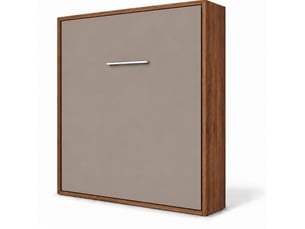 Lit escamotable vertical kola – seulement 34,5cm de profondeur, le confort d’un vrai lit-120x200-cadre noyer-façade taupe