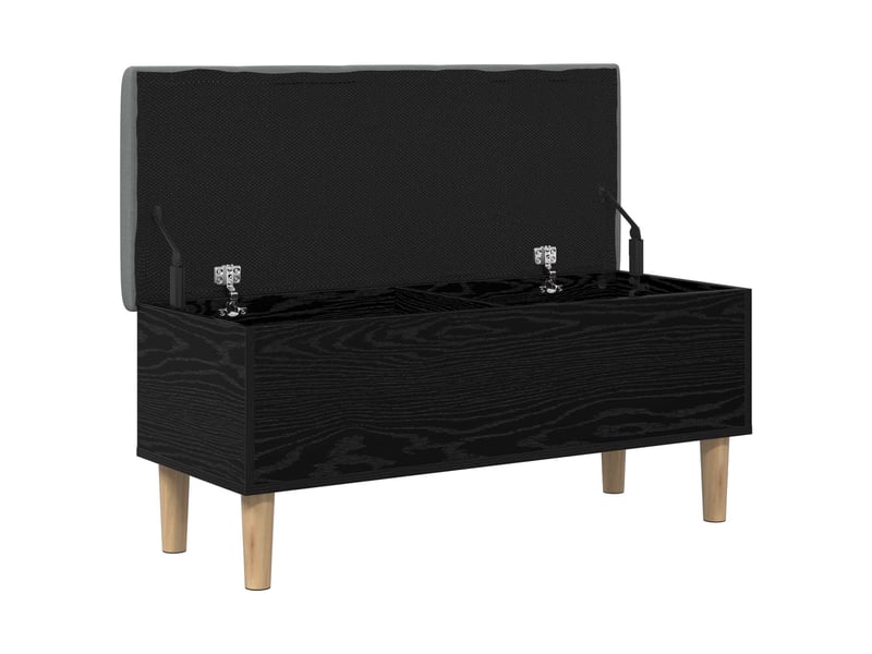  Banc chambre, banc de rangement avec coussin chêne noir 102x42x46 cm  - Conforama C