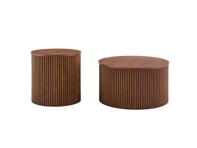 Tables basses gigognes rondes avec rangement, lot de 2 evryae  - Conforama A
