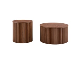 Table basse rond(e) coloris marron EVRYAE - 65 cmx45 cm