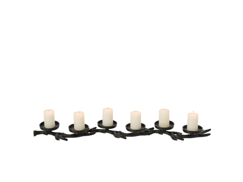  Chandelier branche de cerf yasmine 83cm noir  - Conforama C
