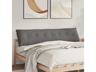 Coussin de dos, coussin de dossier gris clair 200 x 50 cm tissu en velours côtelé cf54667