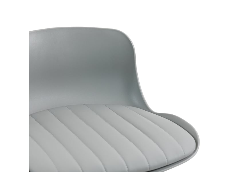  Tabourets de bar 43x45x87 cm lot de 2, pivotants 360°, hauteur réglable, dossier ergonomique, repose-pieds, métal, gris  - Conforama E