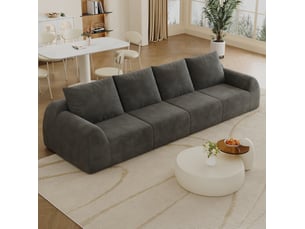 Canapé 4 places 324x95x85 cm compression gris foncé