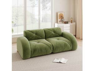Canapé modulable 2 places sans cadre en chenille vert 204x95x76 cm