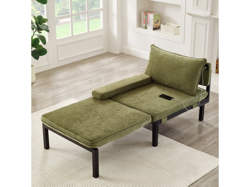  Canapé convertible, canapé-lit; 1 place, port usb, vert  - Conforama R
