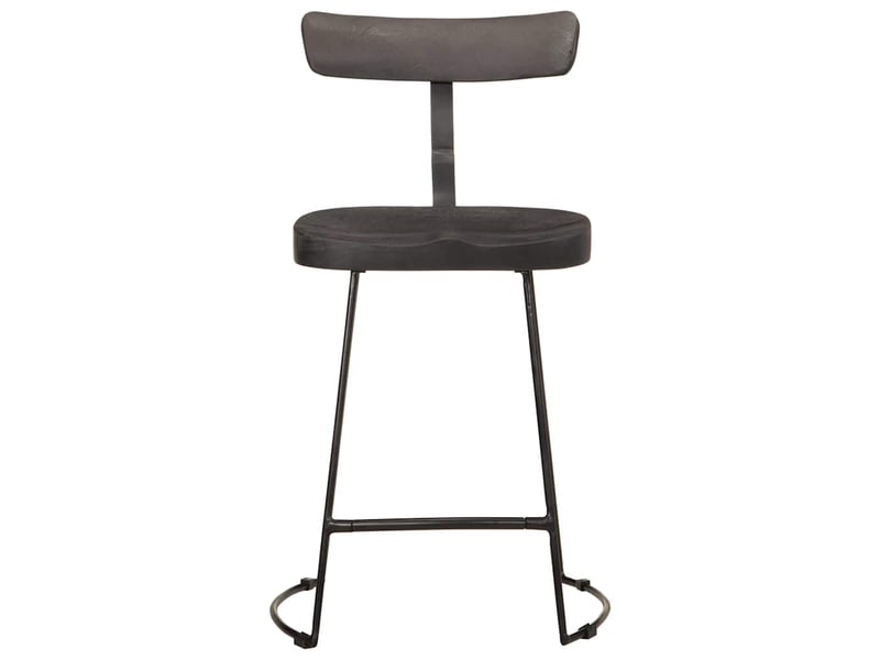  Lot de 2 tabouret de bar, chaise de bar noir 49x43x79 cm bois manguier massif  - Conforama A