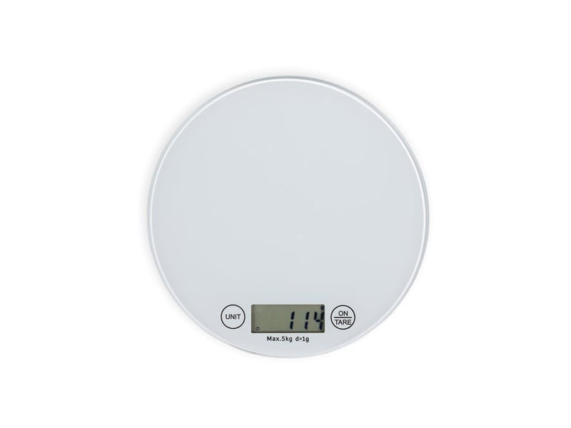  Balance de cuisine electronique dom494w 5 kg plateforme verre ultra slim lcd blanc LIV1722552146643 - Conforama A