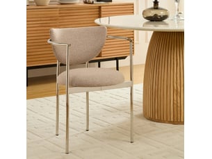 Chaise de salle à manger ulevr lot de 2, style scandinave, hauteur 75 cm, accoudoirs, tissu, acier inoxydable, beige kaki clair
